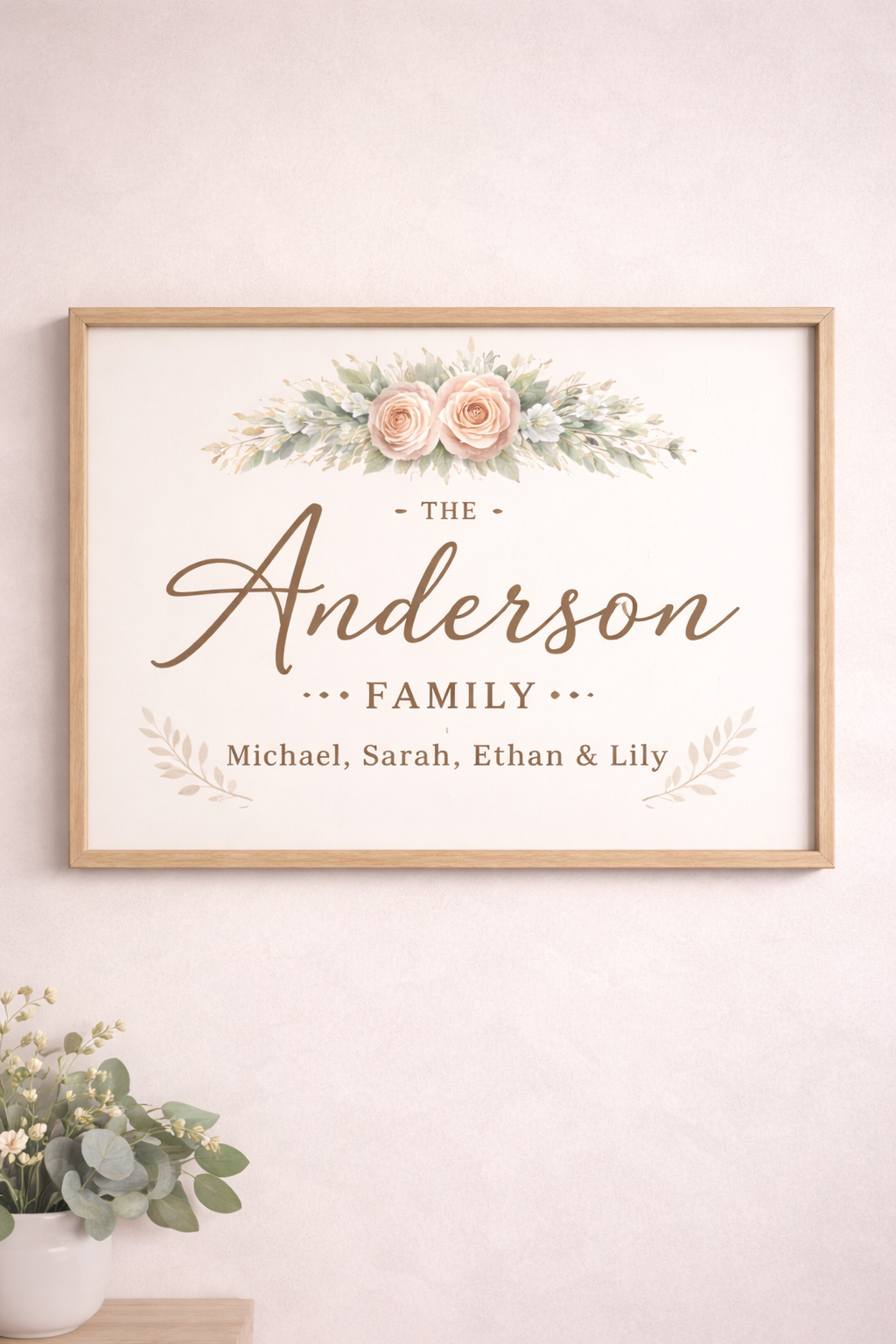 Personalisiertes Poster mit individuellen Familiennamen