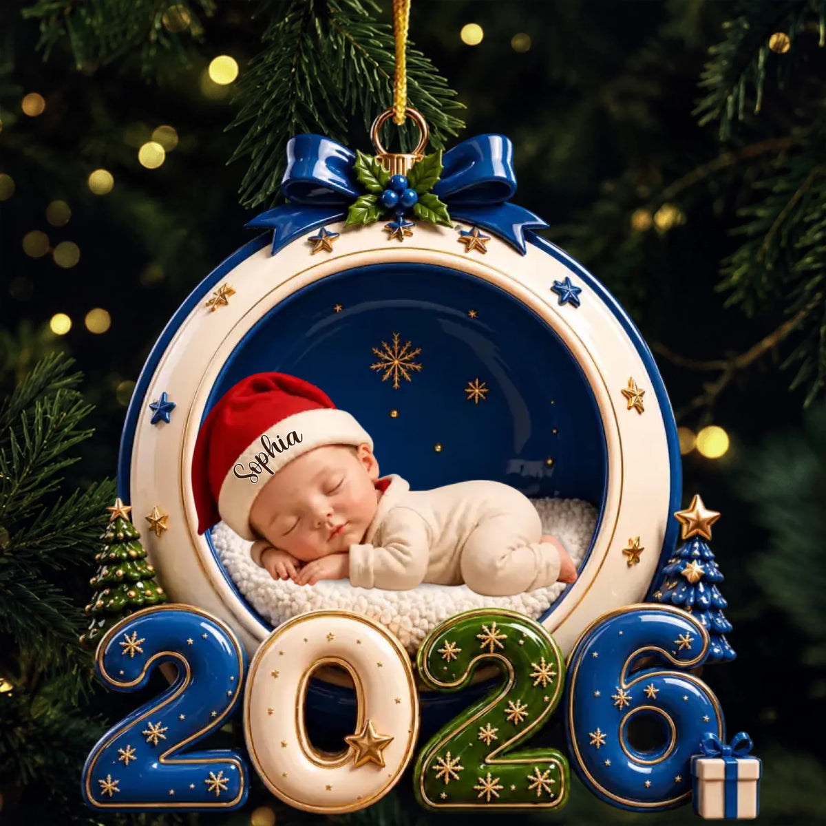 In Weihnachtsliebe eingehüllt 2026 – Weihnachtsanhänger mit echtem 3D-Relief
