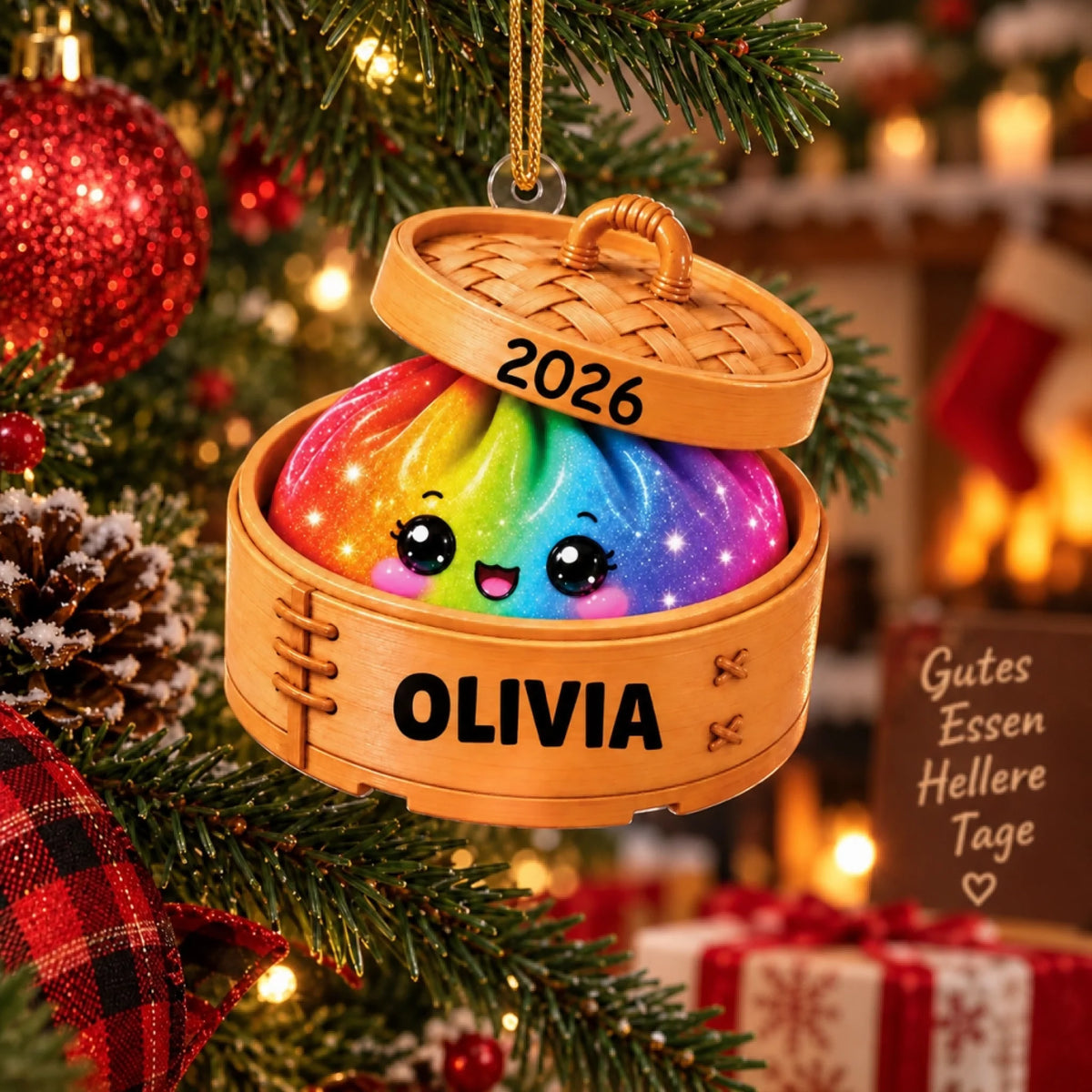 Bánh bao cầu vồng Noel 2026
