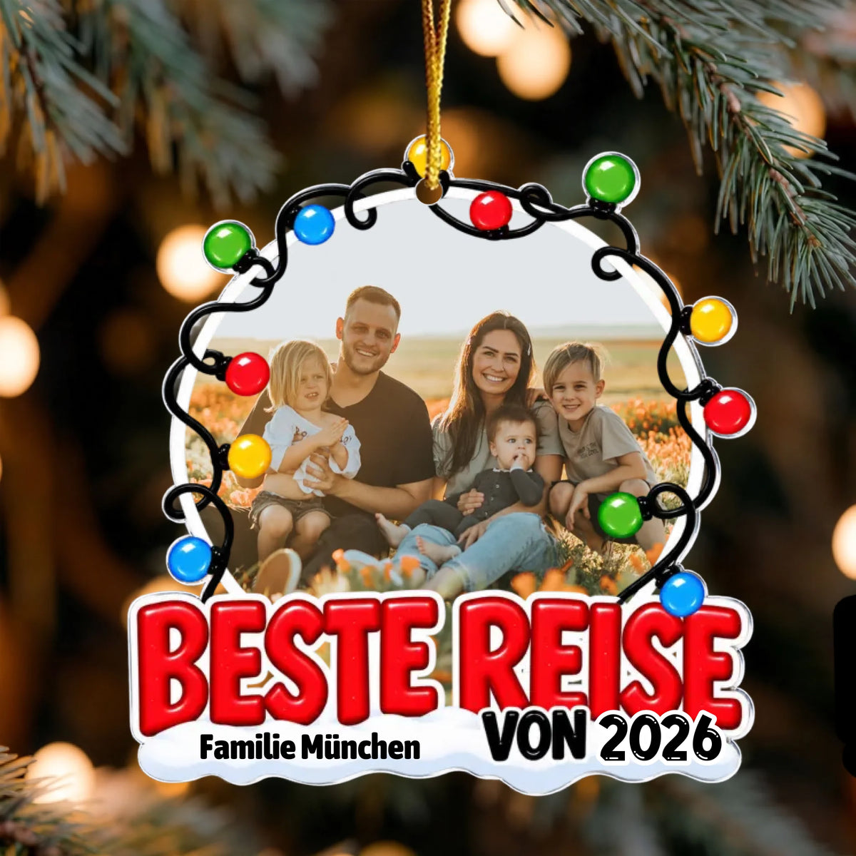 Beste Reise 2026  - Personalisierter Acrylanhänger mit Foto
