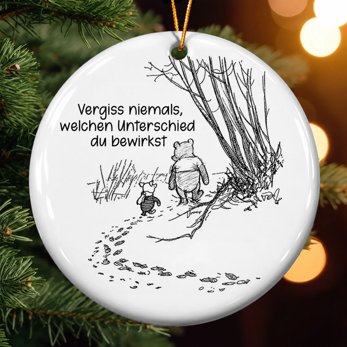 Vergiss Niemals Welchen Unterschied Du Bewirkst – Dankeschön-Geschenk – Personalisierter Keramikanhänger