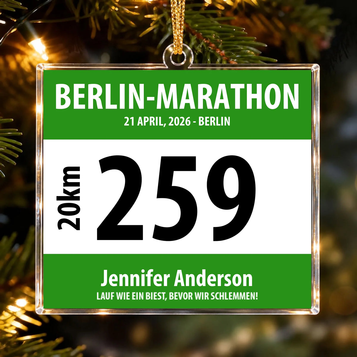 Startnummer für Läufer – Personalisiertes Acryl-Ornament