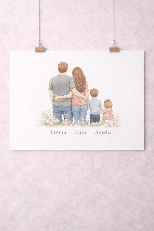 Personalisiertes Poster mit Namen und Familien Design