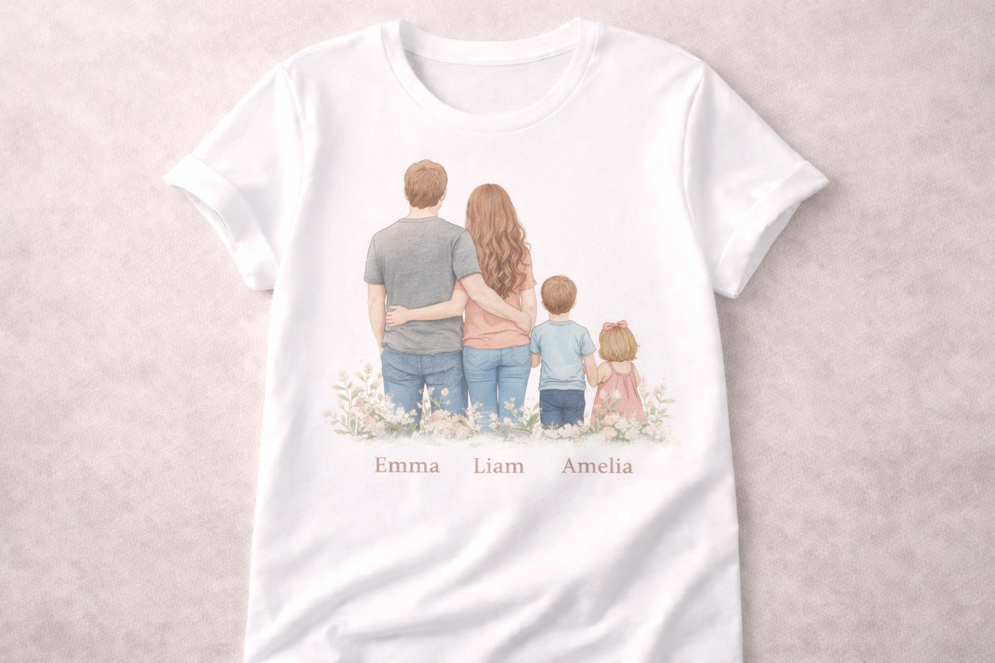 Personalisiertes T-Shirt mit Namen und Familien Design